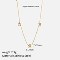 Collier en acier inoxydable doré avec pendentifs étoiles brillants et chaîne réglable - Pentagramme
