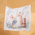 Weiche 6-lagige Baby-Mullwickeldecke aus Baumwolle mit Hasen- und Giraffenmotiven - Giraffe / 6-Lagig 110*110cm
