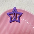 Chic purple star-shaped hollow metal hair clip with a glossy finish for women - Star-Dark Purple