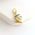 Colorful starfish pendant with micro-p鑲 zircronia in gold plating for DIY jewelry making - Conch
