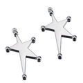 Silver star metal charms for DIY jewelry making with high polished finish - Style 03 Pentagram (21x35mm) / Silver