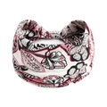 Böhmisches breites Stirnband in Weiß mit Vintage-Kaschmirmuster für Yoga Sport - Weiß Rot Schwarz Rosa Blumenmuster(#158)