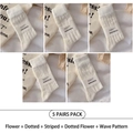 Confezione da 5 paia di calze a rete bianco crema da donna con motivi floreali in pizzo - 5 Paia - Stili Misti 5