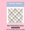 Blue and orange grid sticky notes 6x6cm size Peach Oolong series 30 sheets pad - Blue Plaid