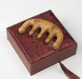 Sandalwood meridian massage comb with five round teeth and traditional gift box set - Green Sandalwood Five-Ball Comb Set with Box