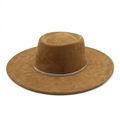 Bruine vilten fedora hoed met brede rand en zilveren strassteentjes voor dames in de herfst - M(56-59CM) / Khaki (Suèda)