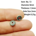 Detailed view of silver alloy spacer bead No. 13 with 8mm diameter for DIY jewelry - 13# (Dia 8mm Thick 1.5mm)
