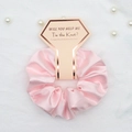 Chouchou en satin rose avec carte cadeau demoiselle d'honneur et perles blanches - Rose Fille