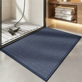 Absorbent navy blue kitchen rug with textured fiber weave and anti-slip backing - 50*80cm / Blue