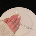 Titanium steel silver necklace featuring angel wing crown pendant with zircon - Angel Wings Crown Shape / Silver/Round Zircon
