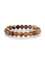 Macro detail of natural banded agate beads with unique brown and white earthy textures - 2183 Coffee Banded Agate