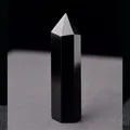 Polished black obsidian hexagonal crystal point wand stone desktop ornament - Obsidian / Single Point 5-6cm