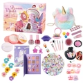 Unicorn theme kids makeup set with eyeshadow, nail polish, and accessories in pink - Unicorn Makeup Set 4 (55pcs)