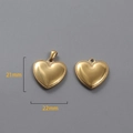 Detailed view of 18k gold heart pendants with 22mm width and 21mm height dimensions - P00037G-Extra Large Smooth Heart