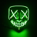 Neon groene LED masker met X-vormige ogen voor Halloween en feesten met EL-draad - Volwassene / Fluorescerend Groen