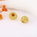 Set of two gold woven texture beads for jewelry DIY with matte metallic finish - 24# Sand Gold Woven Bead