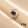 Parametri dettagliati delle dimensioni dell'anello in acciaio con inserto nero e trama - Base Argento Tonda Nera (J606-S-B)