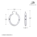 Dimensioni dettagliate dei cerchi in argento sterling 925 con misure precise - 35mm / Argento 925 placcato oro bianco
