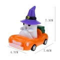 Ghost pull-back pumpkin car Halloween toy with wizard hat and size dimensions in 7.6cm - Pull Back Ghost Car
