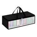 Borsa porta cappellini trapuntata con finestra trasparente e doppi manici - Nero