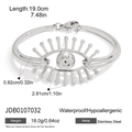 Mesure détaillée du bracelet œil protecteur en argent avec dimensions de longueur - Style Argenté (JDB0107032-S)