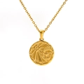 Golden stainless steel zodiac necklace featuring sun and moon relief pendant on O-chain - Scorpio