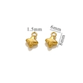 Golden four-leaf clover mini pendant in stainless steel with 6mm by 8mm size details - Cross/Four-leaf Clover / Gold