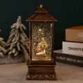 Vintage-Weihnachtslaterne in Bronze mit Krippenszene und goldenem Glitzereffekt - Antik Gold Krippe