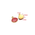 Golden shell-shaped pendant with red enamel inlay for DIY jewelry necklaces 17x15mm - Single-Sided Enamel Shell Pendant (F2338) / 5 Pieces/Pack (15x17mm) / Red