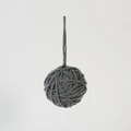5cm gray knitted Christmas ball ornament with hanging string for holiday tree decor - Cool Grey