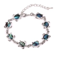 Bracciale a tartaruga argento con intarsi in abalone colorato e chiusura regolabile - Tartaruga