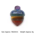 Chakra gemstone acorn pendant 18x24mm with multi-layered healing crystals - Pine Cone