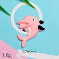Detail view of pink resin dolphin charm showing 2.7x3cm dimensions and 1.6g weight - Pink Dolphin