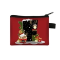 Christmas coin purse in red with letter F print and festive holiday decorations - Letter F