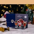 3D pop-up Christmas card set in blue-purple with Nutcracker and reindeer motifs - Style C - Christmas Paradise 3D Card