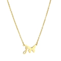 Gold butterfly necklace with initial J pendant on stainless steel cross chain - Letter J