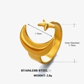 Goldener Edelstahlring mit Mond- und Sterndesign auf weißem Hintergrund präsentiert - Stern & Mond / Gold