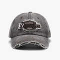 Berretto da baseball grigio scuro lavato con ricamo vintage 1968 ed effetto invecchiato - Regolabile / Marrone
