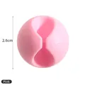 Pink silicone cable organizer clip with round shape and 2.6cm diameter size - Pink