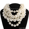 Multi-layer Large White Pearl Short Choker