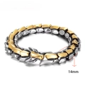Retro two-tone gold and silver dragon bone chain bracelet with 14mm width - 14mm / 20cm / Two Colors