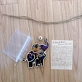 Friendship elephant gift set with floral wooden ornament and sentimental message card - Color Printed Mother & Child Elephant-Organza Bag