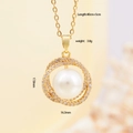 Elegante ciondolo in oro con una grande perla e cerchi di diamanti scintillanti - Collana con Decorazione a Spirale / Oro (Spirale)