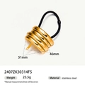 Golden stainless steel hair cuff accessory with elastic band and detailed measurements - Multi-layer Curved Style / Gold