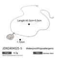 Collier avec pendentif ange en acier inoxydable plaqué or 18 carats et mesures - Argent (JDN2404025-S)