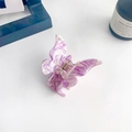 Elegant purple butterfly claw clip with marble texture and premium metal spring - 5.5cm / Water Ripple Purple