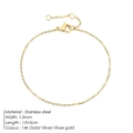 Minimalist 1.5mm stainless steel layered chain bracelet in elegant 14k gold finish - Fine Chain (YS30648) / Gold