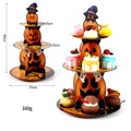 Alzatina per cupcake Halloween a 3 livelli in cartone con zucca e gatto nero - Tema Zucca di Halloween