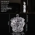 Nordic transparent embossed glass storage jar with lid for makeup brushes and candy - Classical Embossed Jar (RCTG1002)