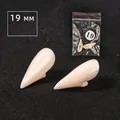 Halloween vampire teeth props 19mm ivory white resin fangs in a pair bag packaging - 19mm Pair Bagged